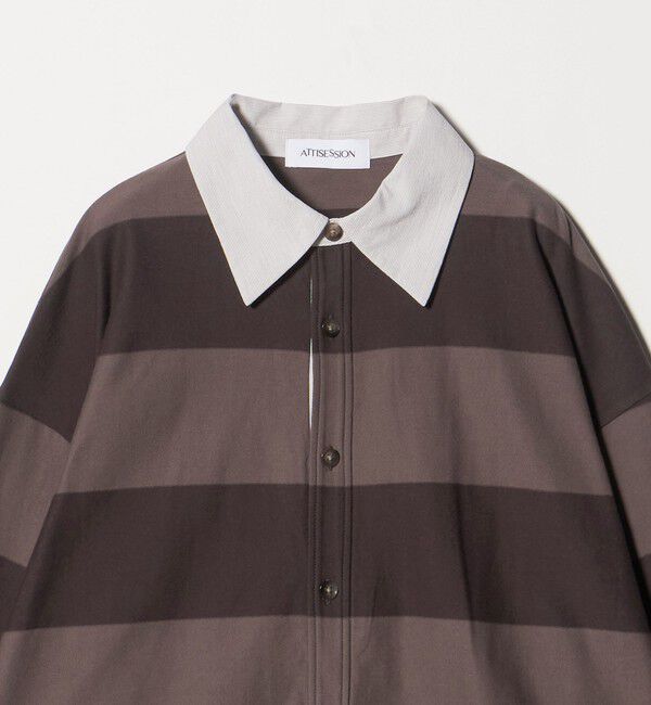 ATTISESSION「＜ATTISESSION＞コットン ビッグ ラグビー シャツ」|Tシャツ・カットソー|