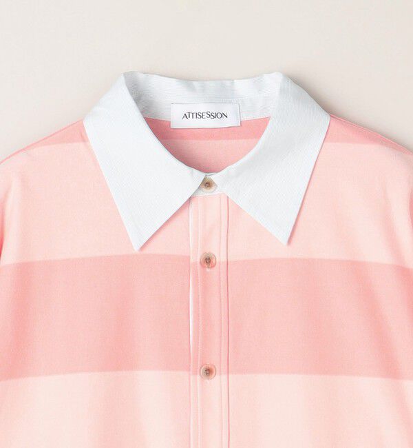 ATTISESSION「＜ATTISESSION＞コットン ビッグ ラグビー シャツ」|Tシャツ・カットソー|