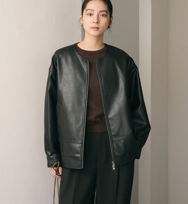 BEAUTY&YOUTH UNITED ARROWS「【WEB限定】レザーライク 2WAYブルゾン」|ブルゾン・スタジャン|BLACK