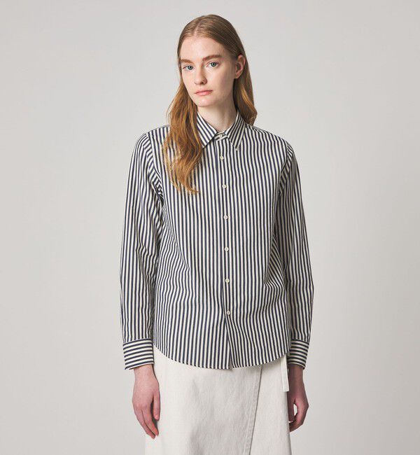 STEVEN ALAN「＜Steven Alan＞コットン キュプラ ストライプ シャツ」|シャツ・ブラウス|