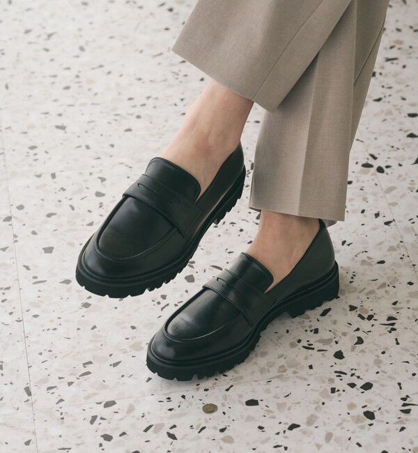 BEAUTY&YOUTH UNITED ARROWS「レザーライク コインローファー」|ローファー|BLACK