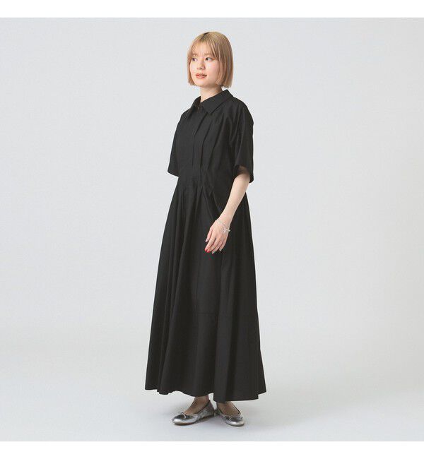 Ray BEAMS 「タック ウエスト シャツ ワンピース」|ワンピース|