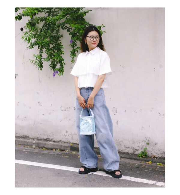 Ray BEAMS 「シアー ティアード クロップド シャツ」|シャツ・ブラウス|