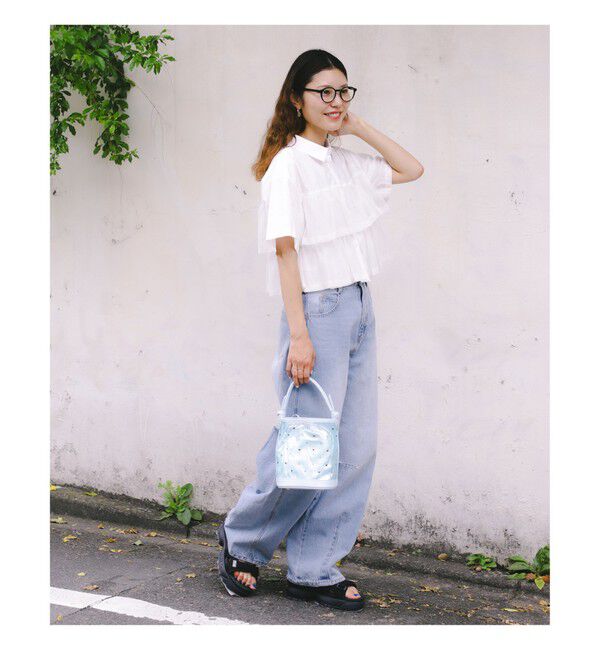 Ray BEAMS 「シアー ティアード クロップド シャツ」|シャツ・ブラウス|