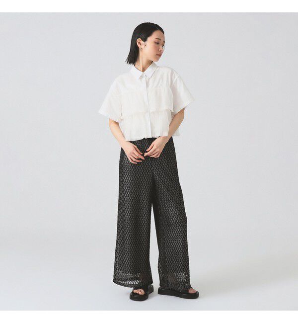 Ray BEAMS 「シアー ティアード クロップド シャツ」|シャツ・ブラウス|