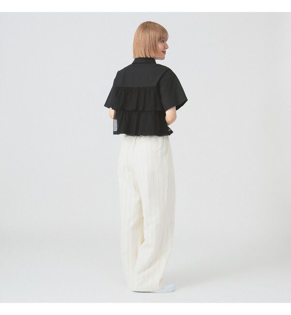 Ray BEAMS 「シアー ティアード クロップド シャツ」|シャツ・ブラウス|