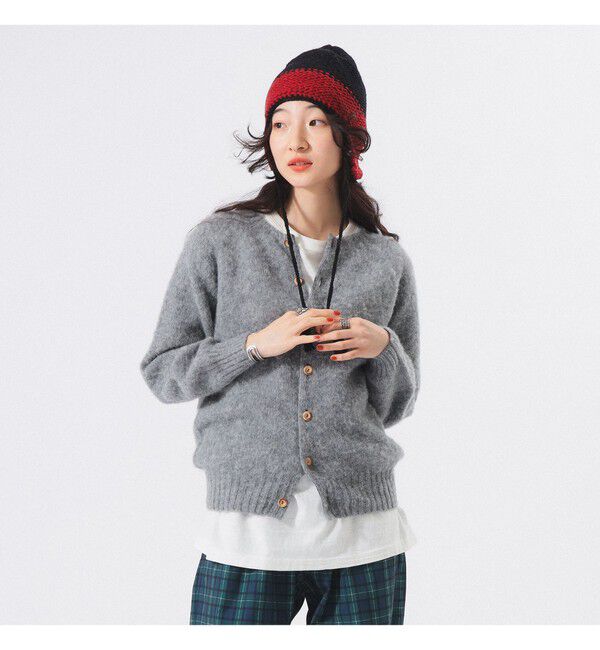 BEAMSBOY「【別注】Nor&rsquo;Easterly / シェットランド シャギー カーディガン 25F」|ニット・セーター|MID_GREY