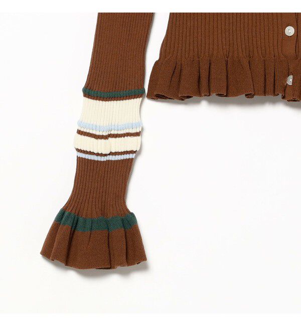 Ray BEAMS 「リブ マルチボーダー カーディガン」|カーディガン|