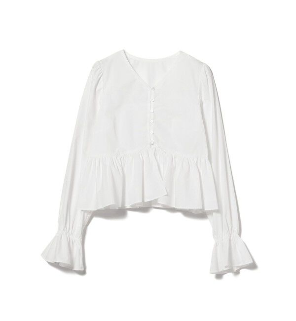 Ray BEAMS 「ギャザー ペプラム Vネック ブラウス」|シャツ・ブラウス|