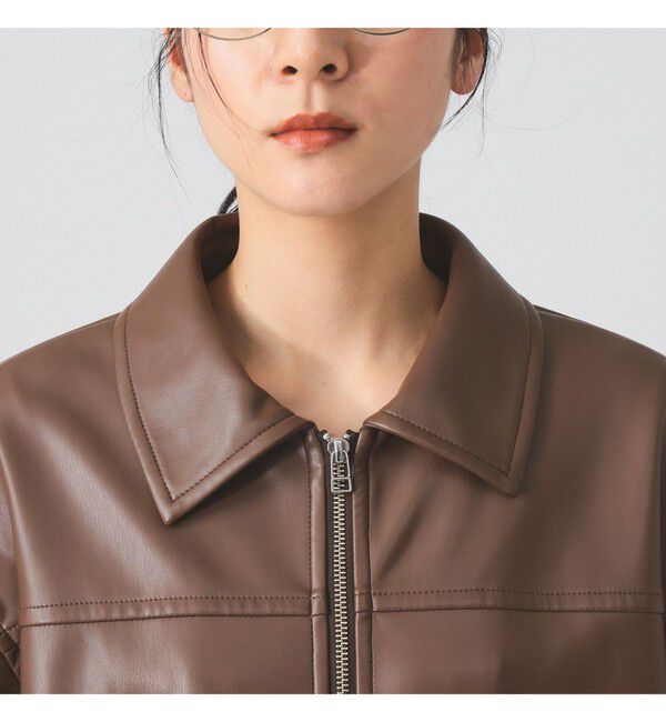 Ray BEAMS 「フェイクレザー ジップ ブルゾン」|ブルゾン・スタジャン|