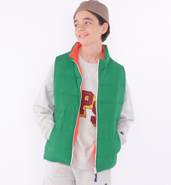 SHIPS KIDS「SHIPS KIDS:145～160cm / リサイクル ダウン ベスト」|ダウンベスト・ベスト|グリーン