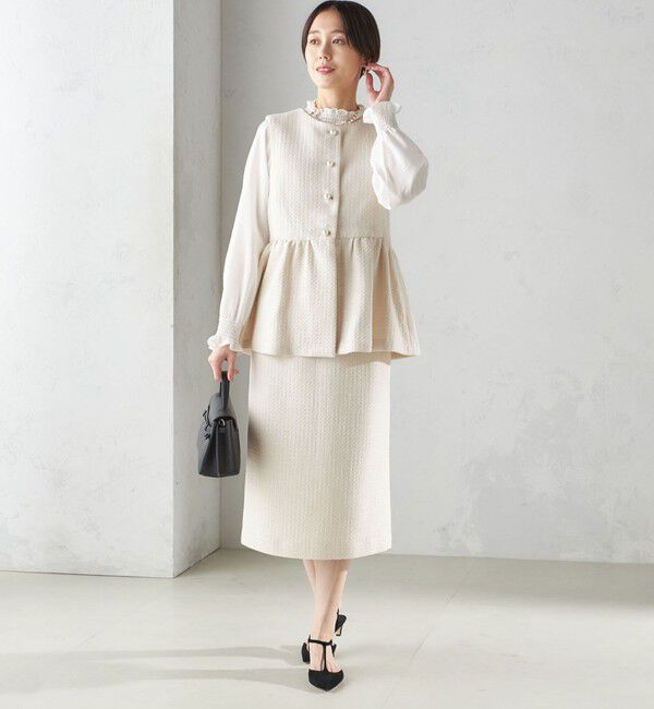 SHIPS for women「〈セレモニー対応可〉スラブ ツイード ジレ（セットアップ対応）」|ベスト・ジレ|