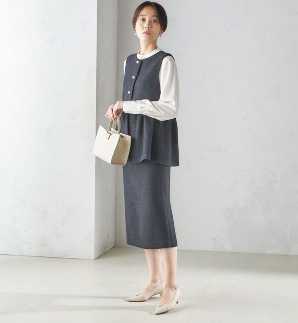 SHIPS for women「〈セレモニー対応可〉スラブ ツイード ジレ（セットアップ対応）」|ベスト・ジレ|