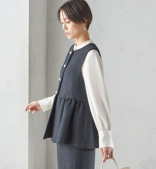 SHIPS for women「〈セレモニー対応可〉スラブ ツイード ジレ（セットアップ対応）」|ベスト・ジレ|