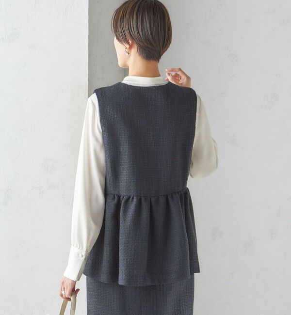 SHIPS for women「〈セレモニー対応可〉スラブ ツイード ジレ（セットアップ対応）」|ベスト・ジレ|