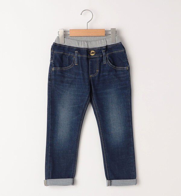 SHIPS KIDS「Lee:100～160cm / リブ ストレッチ テーパード デニム」|デニム|ブルー