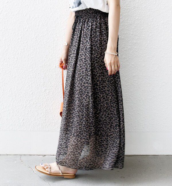 SHIPS for women「〈手洗い可能〉レオパード / 無地 ギャザー スカート」|スカート|