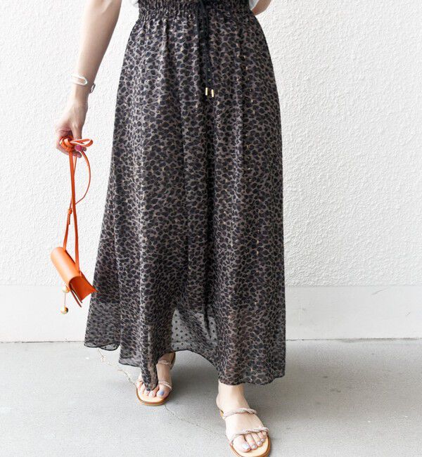 SHIPS for women「〈手洗い可能〉レオパード / 無地 ギャザー スカート」|スカート|