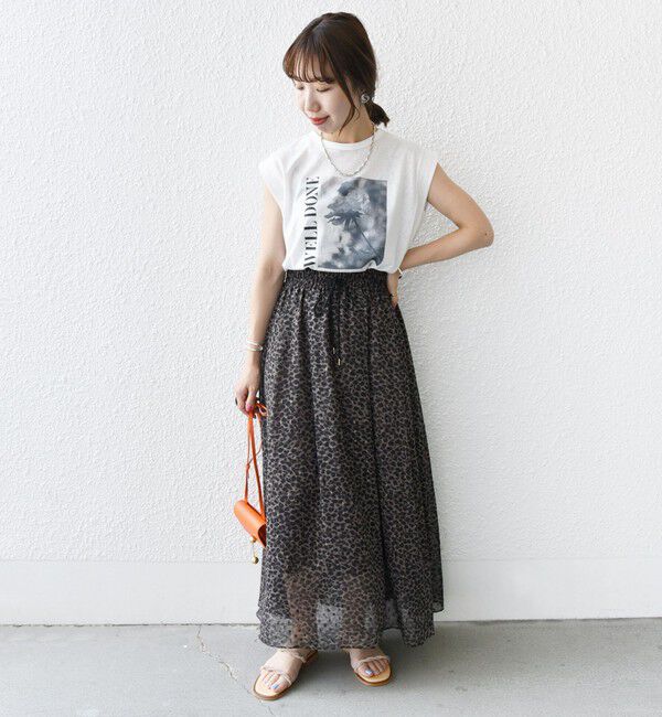 SHIPS for women「〈手洗い可能〉レオパード / 無地 ギャザー スカート」|スカート|