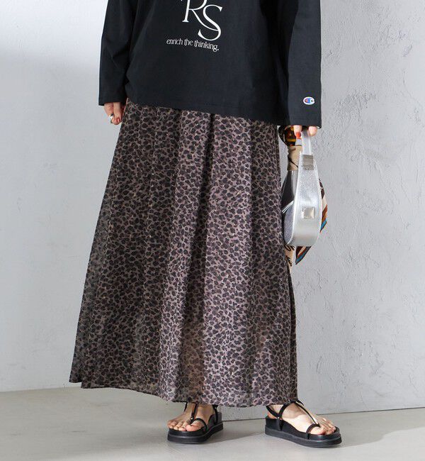 SHIPS for women「〈手洗い可能〉レオパード / 無地 ギャザー スカート」|スカート|