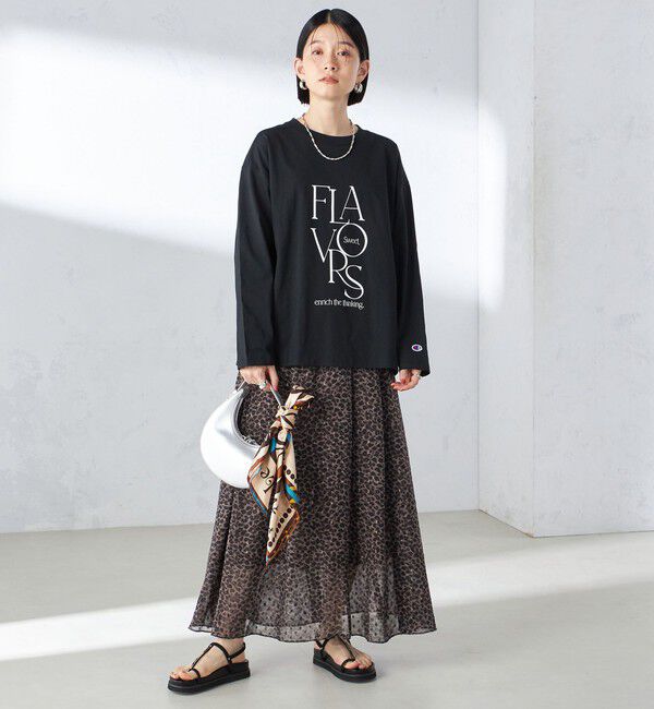 SHIPS for women「〈手洗い可能〉レオパード / 無地 ギャザー スカート」|スカート|