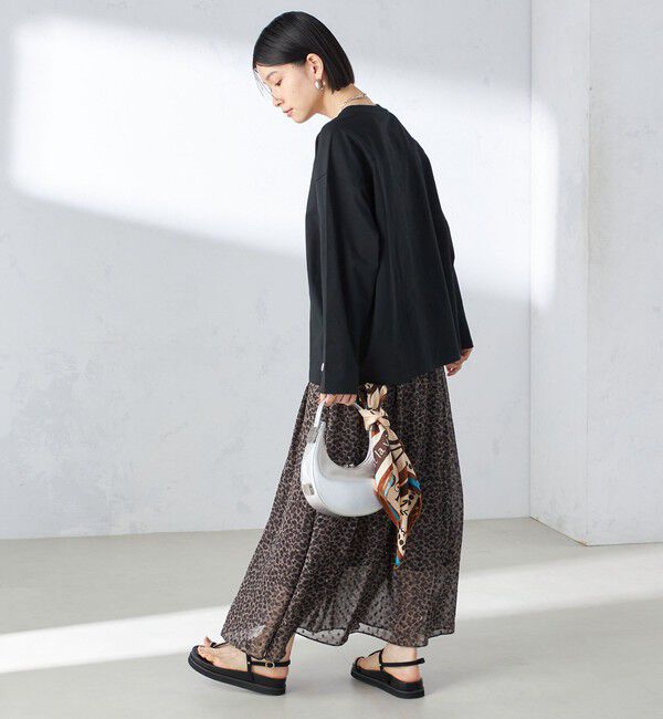 SHIPS for women「〈手洗い可能〉レオパード / 無地 ギャザー スカート」|スカート|