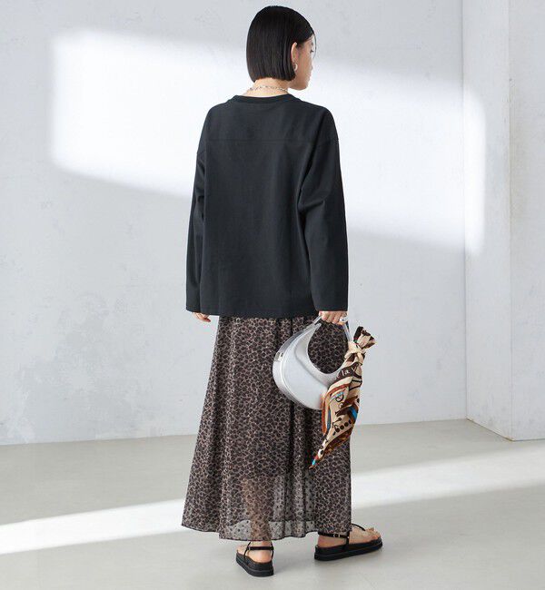 SHIPS for women「〈手洗い可能〉レオパード / 無地 ギャザー スカート」|スカート|