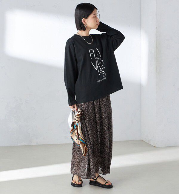 SHIPS for women「〈手洗い可能〉レオパード / 無地 ギャザー スカート」|スカート|