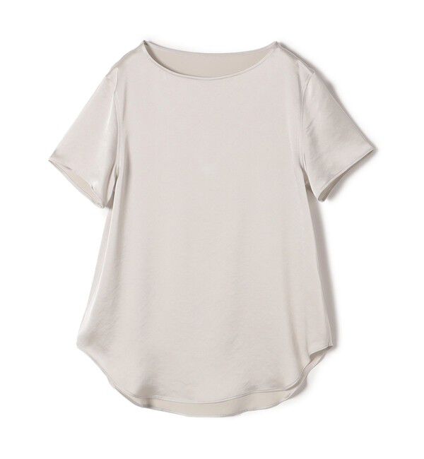 SHIPS for women「〈手洗い可能〉サテン ショート スリーブ ブラウス」|シャツ・ブラウス|