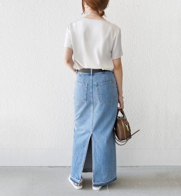 SHIPS for women「〈手洗い可能〉サテン ショート スリーブ ブラウス」|シャツ・ブラウス|