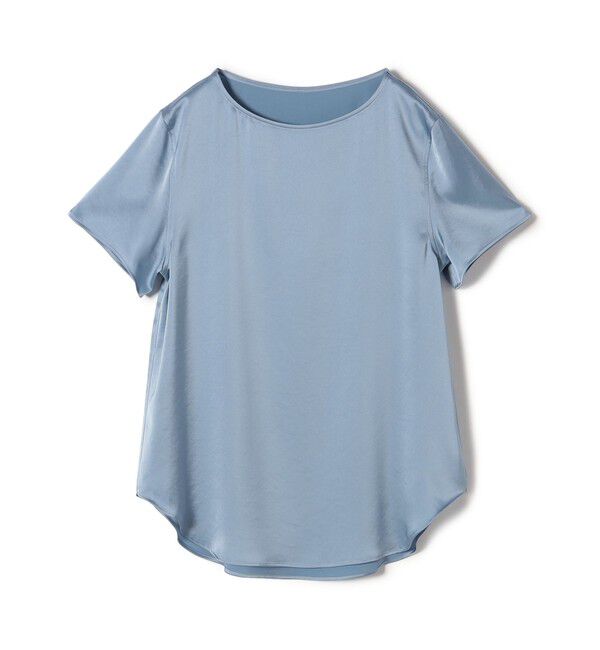 SHIPS for women「〈手洗い可能〉サテン ショート スリーブ ブラウス」|シャツ・ブラウス|