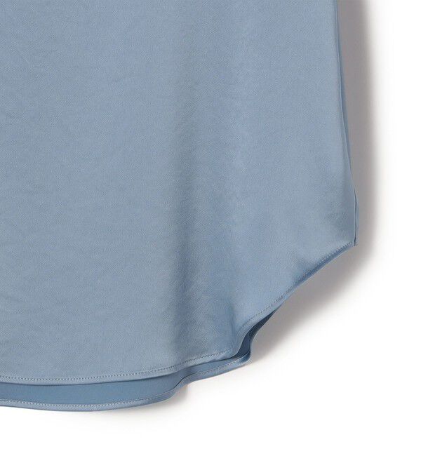 SHIPS for women「〈手洗い可能〉サテン ショート スリーブ ブラウス」|シャツ・ブラウス|