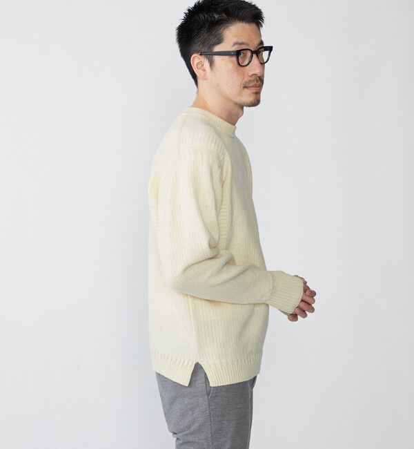 SHIPS「SHIPS: 奥山メリヤス ブリティッシュ ウール クルーネック ニット」|ニット・セーター|