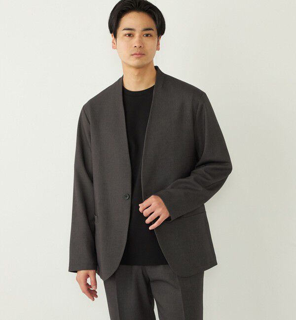 SHIPS Colors 「SHIPS Colors:〈手洗い可能〉TR ノーカラー ジャケット(セットアップ可能)◇」|ノーカラージャケット|