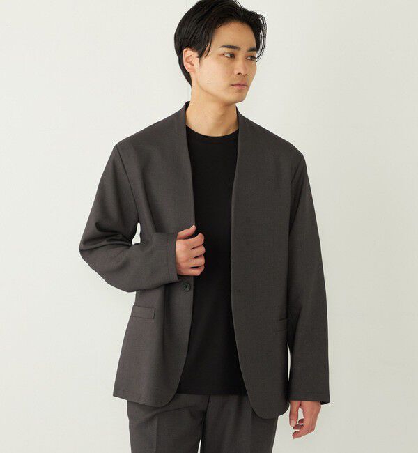 SHIPS Colors 「SHIPS Colors:〈手洗い可能〉TR ノーカラー ジャケット(セットアップ可能)◇」|ノーカラージャケット|