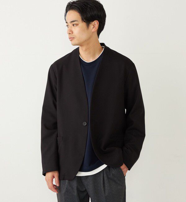 SHIPS Colors 「SHIPS Colors:〈手洗い可能〉TR ノーカラー ジャケット(セットアップ可能)◇」|ノーカラージャケット|