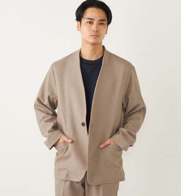 SHIPS Colors 「SHIPS Colors:〈手洗い可能〉TR ノーカラー ジャケット(セットアップ可能)◇」|ノーカラージャケット|