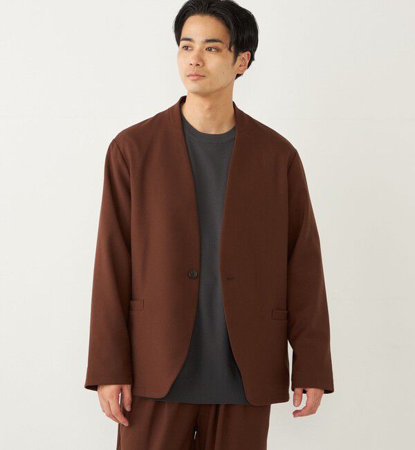 SHIPS Colors 「SHIPS Colors:〈手洗い可能〉TR ノーカラー ジャケット(セットアップ可能)◇」|ノーカラージャケット|