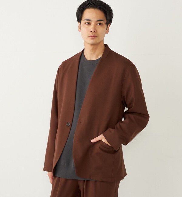 SHIPS Colors 「SHIPS Colors:〈手洗い可能〉TR ノーカラー ジャケット(セットアップ可能)◇」|ノーカラージャケット|