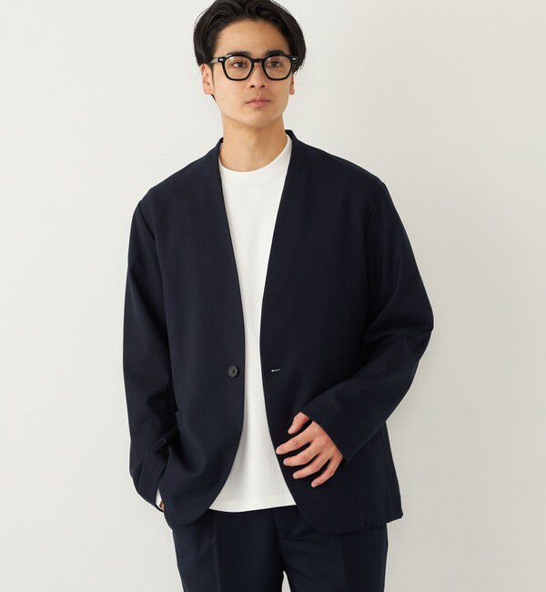 SHIPS Colors 「SHIPS Colors:〈手洗い可能〉TR ノーカラー ジャケット(セットアップ可能)◇」|ノーカラージャケット|