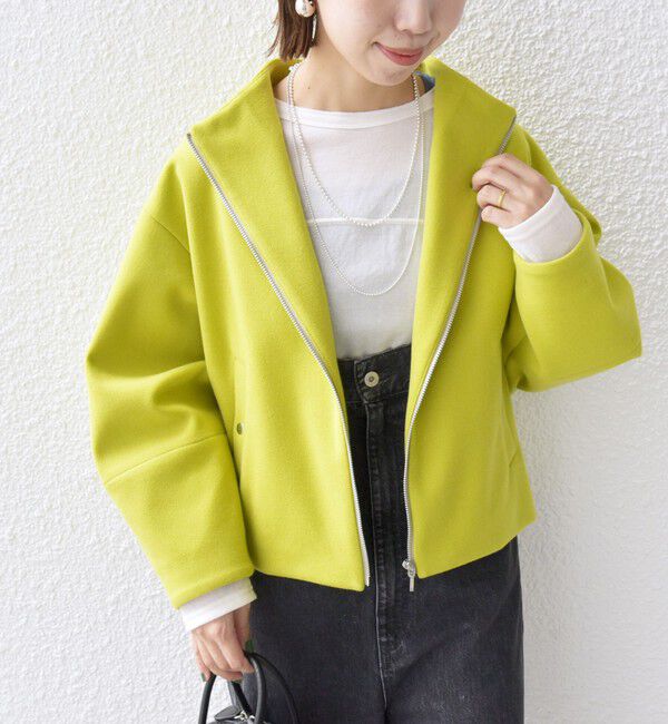 SHIPS for women「【WEB限定】〈手洗い可能〉 ウールライク ボトル ネック ジップ ブルゾン」|ブルゾン・スタジャン|