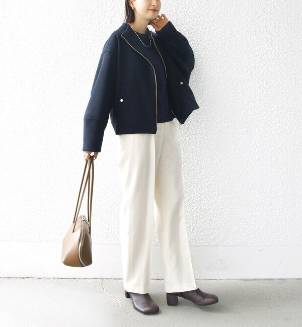 SHIPS for women「【WEB限定】〈手洗い可能〉 ウールライク ボトル ネック ジップ ブルゾン」|ブルゾン・スタジャン|