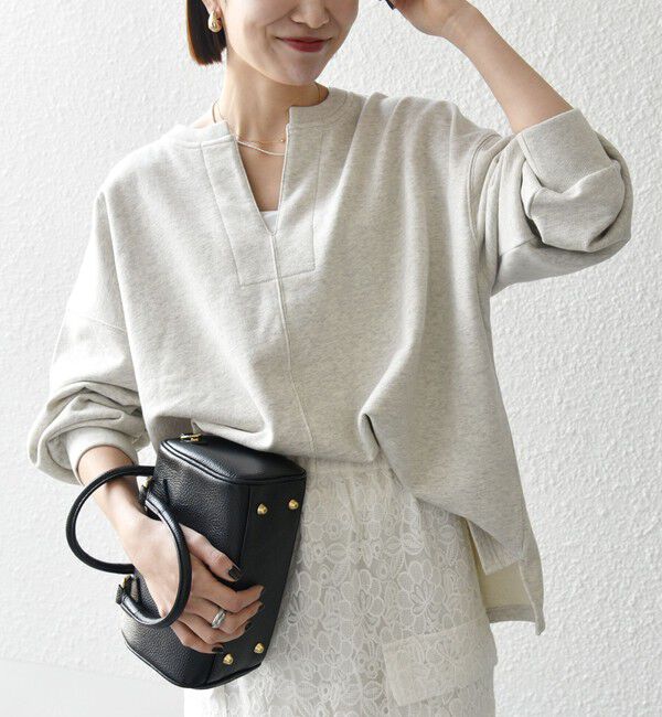 SHIPS any「《追加予約》【WEB限定】SHIPS any:〈洗濯機可能〉USAコットン 裏毛 スキッパー ルーズ スウェット」|スウェット・ジャージ|ナチュラル