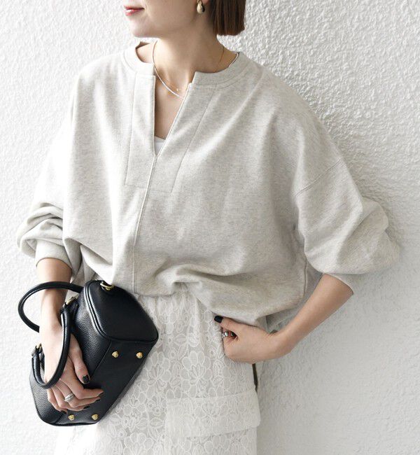 SHIPS any「《追加予約》【WEB限定】SHIPS any:〈洗濯機可能〉USAコットン 裏毛 スキッパー ルーズ スウェット」|スウェット・ジャージ|