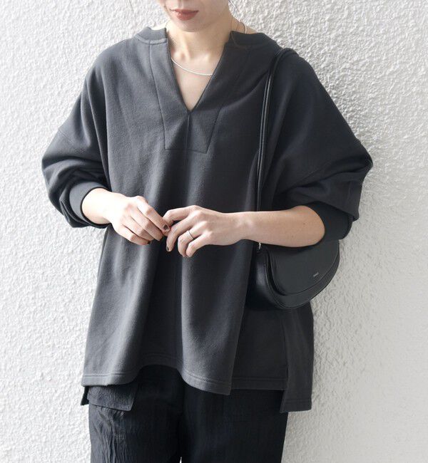 SHIPS any「《追加予約》【WEB限定】SHIPS any:〈洗濯機可能〉USAコットン 裏毛 スキッパー ルーズ スウェット」|スウェット・ジャージ|