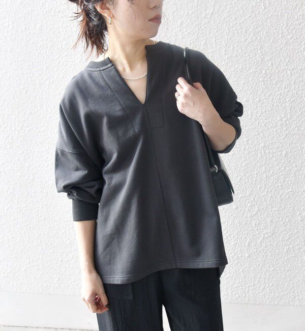 SHIPS any「《追加予約》【WEB限定】SHIPS any:〈洗濯機可能〉USAコットン 裏毛 スキッパー ルーズ スウェット」|スウェット・ジャージ|