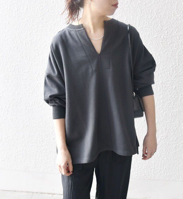 SHIPS any「《追加予約》【WEB限定】SHIPS any:〈洗濯機可能〉USAコットン 裏毛 スキッパー ルーズ スウェット」|スウェット・ジャージ|