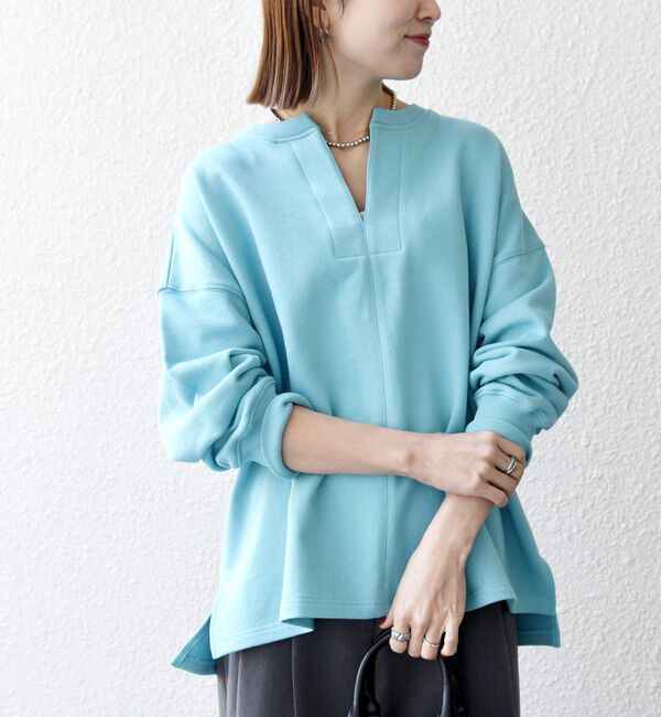 SHIPS any「《追加予約》【WEB限定】SHIPS any:〈洗濯機可能〉USAコットン 裏毛 スキッパー ルーズ スウェット」|スウェット・ジャージ|