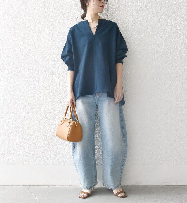 SHIPS any「《追加予約》【WEB限定】SHIPS any:〈洗濯機可能〉USAコットン 裏毛 スキッパー ルーズ スウェット」|スウェット・ジャージ|