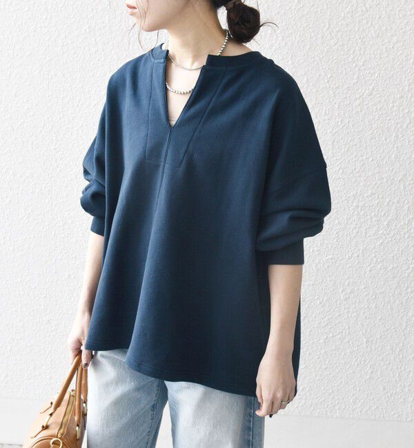 SHIPS any「《追加予約》【WEB限定】SHIPS any:〈洗濯機可能〉USAコットン 裏毛 スキッパー ルーズ スウェット」|スウェット・ジャージ|